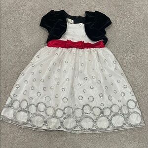 Great🎉 Condition ‘American Princess’ Black and White Dress with Red Accent, 2T